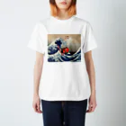 Shu-s ArtworksのThe Great Wave off Kanagawa(KABUKI-MONO) Regular Fit T-Shirt