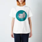 文鳥屋さんの1型糖尿病文鳥デザインロゴマーク Ver.グリーン スタンダードTシャツ