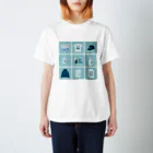 Teal Blue CoffeeのTealBlueItems _Cube BLUE Ver. Regular Fit T-Shirt