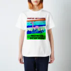 papapamaのフラミンゴと山 スタンダードTシャツ