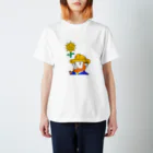 豚人イラストのパンダ武島のブタサンフラワーとブッホさん Regular Fit T-Shirt