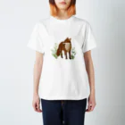 haruのキツネと草花 Regular Fit T-Shirt