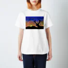 うーちゃぽこの夕景☆彡鹿とともに スタンダードTシャツ