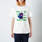 オリジナルデザインTシャツ　SMOKIN'のくるりんモクモックマA  紫 Regular Fit T-Shirt