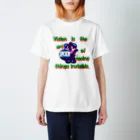 オリジナルデザインTシャツ　SMOKIN'のくるりんモクモックマD紫 Regular Fit T-Shirt