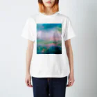 【ホラー専門店】ジルショップの油絵風の癒しデザイン(ターコイズブルー) スタンダードTシャツ