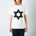 DRIPPEDのSTAR OF DAVID-ダビデの星-黒ロゴ Regular Fit T-Shirt