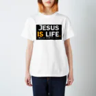 JESUS  ショップのJESUS IS LIFE 黒 スタンダードTシャツ