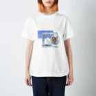 睡眠睡魔の猫サブカル水色 Regular Fit T-Shirt