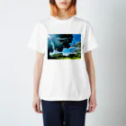 ぼくこくぼの木漏れ日と芝生と空 Regular Fit T-Shirt