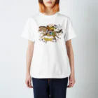 poniponiのお花見に向かう馬、狸狐猫 Regular Fit T-Shirt