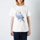 まめるりはことりのおしゃま美人セキセイインコちゃん【まめるりはことり】 スタンダードTシャツ