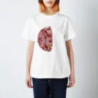 pianocurve DesignのMoon face designed with summer flowers No.21 スタンダードTシャツ