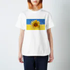 サトオのウクライナ国旗カラー＆ひまわり　クレヨン画風 スタンダードTシャツ