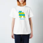 AtelierBoopのブルー＆イエロー　パピヨン Regular Fit T-Shirt