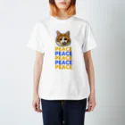 保護猫支援ショップ・パール女将のお宿のpeace 茶白猫 Regular Fit T-Shirt