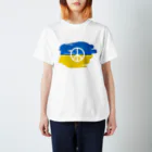 サトオのウクライナ色ペイントピースマーク（Peace symbol） Regular Fit T-Shirt