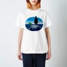 めぐみ図案のマンボウに乗った旅人 Regular Fit T-Shirt