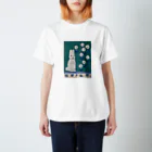 zimei-diary の白いうさぎと白い花畑 スタンダードTシャツ