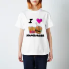 くまのマーク&マクセニのI Love Hamburger スタンダードTシャツ