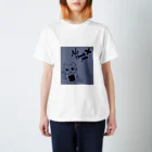 ふわもこん。の君とおそろ（クロネコ灰地） スタンダードTシャツ