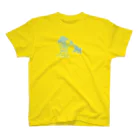 CHI(CHILD ZONE) の水色の戦争反対 Tシャツ イエロー 티셔츠