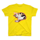 よもぎ屋のミケ猫テマのすやすやお昼寝 スタンダードTシャツ