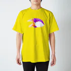 一般の紫×オレンジ文鳥 スタンダードTシャツ