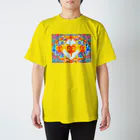 ✨🌈✨ユラクラカン🇯🇵 ✨🌈✨の🌈🌟恋人達の祝杯💕🥂ゴールデンハート🌈🌟 スタンダードTシャツ