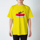 NIKORASU GOの夏デザイン「スイカとカブトムシ」 Regular Fit T-Shirt