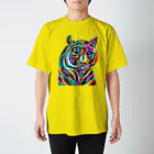 TANSU ART コレクションのカラフルタイガー Regular Fit T-Shirt