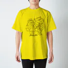 NPO法人愛・あいネットのボブ＆アリス（黒線画） Regular Fit T-Shirt