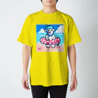 SWEET＆SPICY 【 すいすぱ 】ダーツの🐶夏が楽しみすぎる犬🌞🌊（ドット） Regular Fit T-Shirt