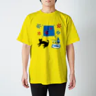 SOKICHISAITOの猫と座布団とお銚子とお猪口 Regular Fit T-Shirt