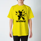 前田創作工房の Let's party! （ブラックプリント） Regular Fit T-Shirt