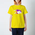 一般の紫×オレンジ文鳥 スタンダードTシャツ