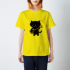 えかきにゃんこのお店♪のくろねこ沖縄三味線 スタンダードTシャツ