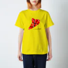 兎猫庵のオカリナ　ライン赤黒 スタンダードTシャツ