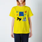 SOKICHISAITOの猫と座布団とお銚子とお猪口 スタンダードTシャツ