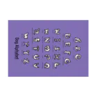 かめつるのDogAlphabet-purple Stickable Poster :horizontal position