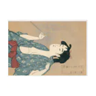 寿めでたや(ukiyoe)の浮世絵：喜多川歌麿_婦女人相十品・煙草の煙を吹く女 吸着ポスターの横向き