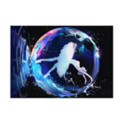 AQUAMETAVERSEのシャボン玉の中のバレリーナ　BLUE PLUM  691 Stickable Poster :horizontal position