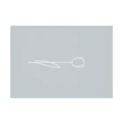 rilybiiのWhite Flower babygrayBlue Stickable Poster :horizontal position