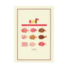 hr. grassのMEAT FISH Stickable Poster