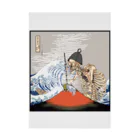 サウナの洋服屋さんの赤富士蒸気浴　熱風爽快 Stickable Poster