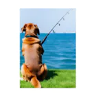 the dog is ⚫︎⚫︎ing ✖️✖️のthe dog is fishing fish Stickable Poster