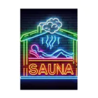 N SAUNA LOGOのネオン風サウナロゴ2 Stickable Poster