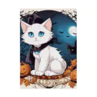 yoiyononakaのハロウィンの白猫08 Stickable Poster