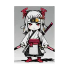 Zamurai【侍-samurai-】アートの女流Zamurai【侍女-makatachi-】ディフォルメ Stickable Poster