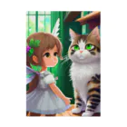 yoiyononakaの図書室の番猫と妖精 Stickable Poster